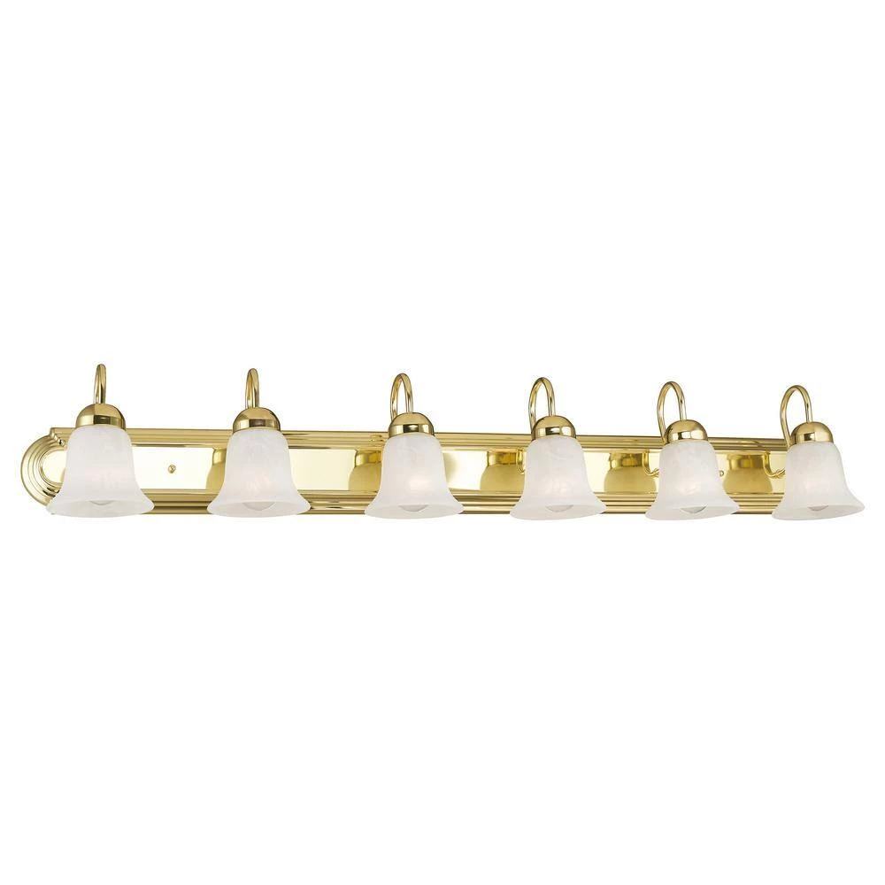 Riviera 6 Light Polished Brass Bath Vanity by Livex Lighting 3 Riviera 6 Light Polished Brass Bath Vanity by Livex Lighting - Image 3