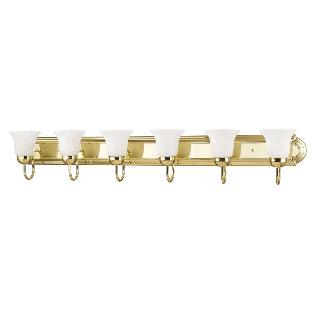 Riviera 6 Light Polished Brass Bath Vanity by Livex Lighting 2 Riviera 6 Light Polished Brass Bath Vanity by Livex Lighting - Image 2