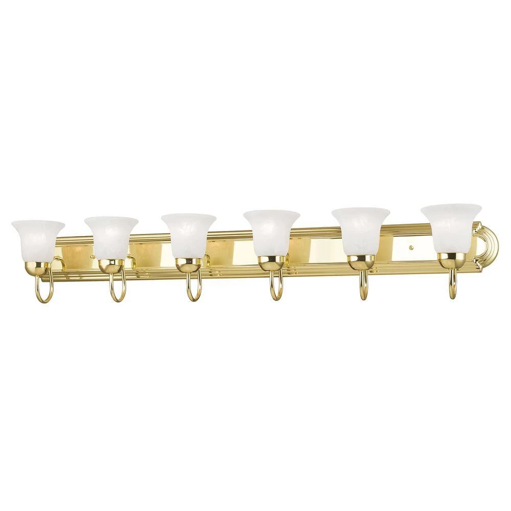 Riviera 6 Light Polished Brass Bath Vanity by Livex Lighting 6 Riviera 6 Light Polished Brass Bath Vanity by Livex Lighting - Image 6
