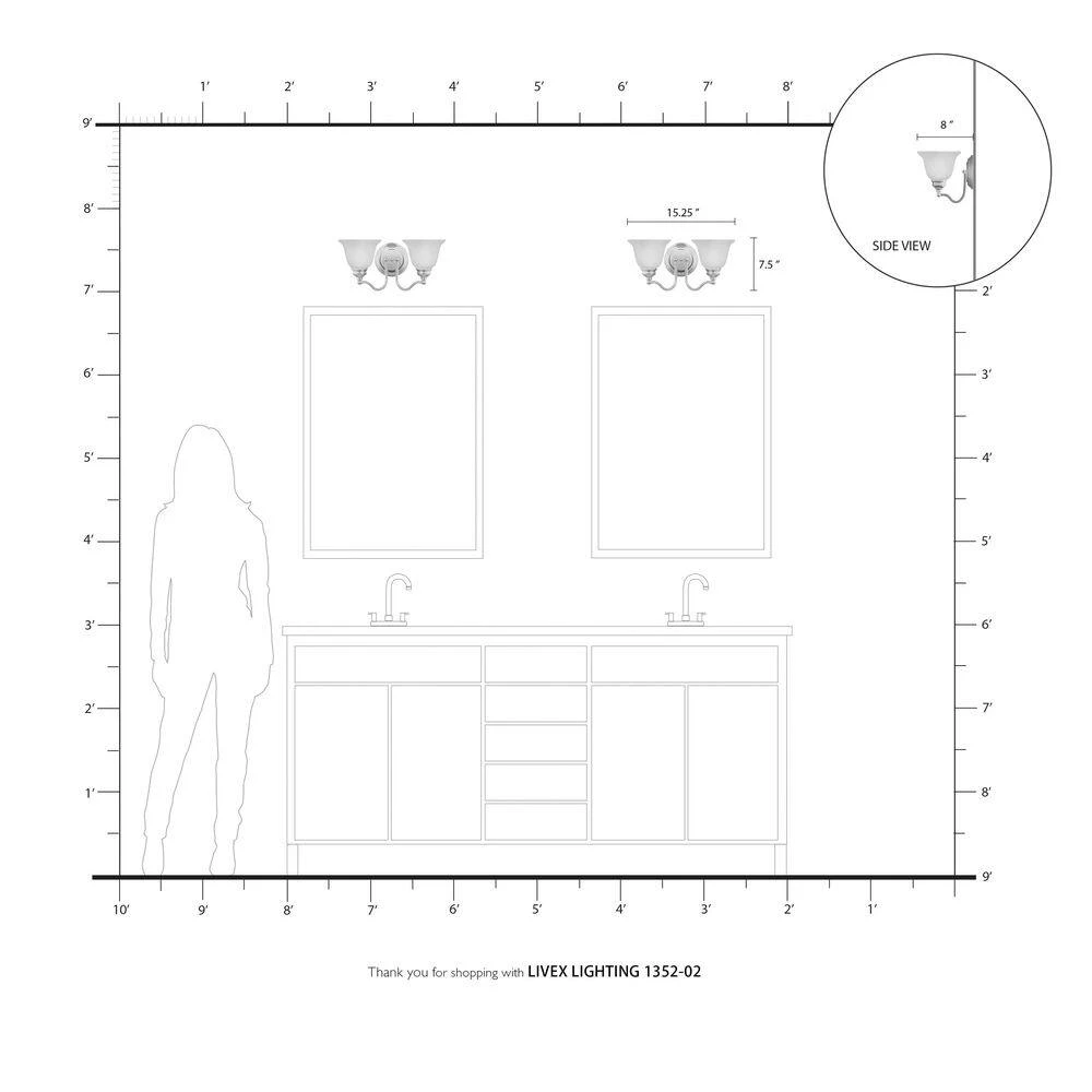 Essex 2 Light Polished Brass Bath Vanity by Livex Lighting 5 Essex 2 Light Polished Brass Bath Vanity by Livex Lighting - Image 5