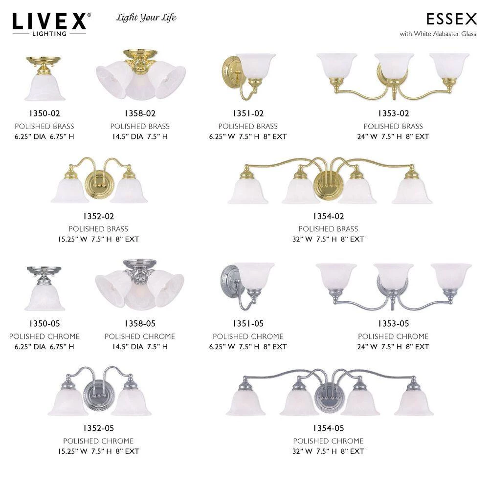Essex 2 Light Polished Brass Bath Vanity by Livex Lighting 12 Essex 2 Light Polished Brass Bath Vanity by Livex Lighting - Image 12