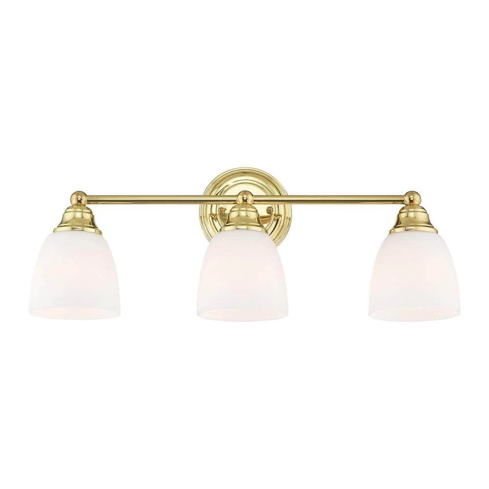 Somerville 3 Light Polished Brass Bath Vanity by Livex Lighting 9 Somerville 3 Light Polished Brass Bath Vanity by Livex Lighting - Image 9