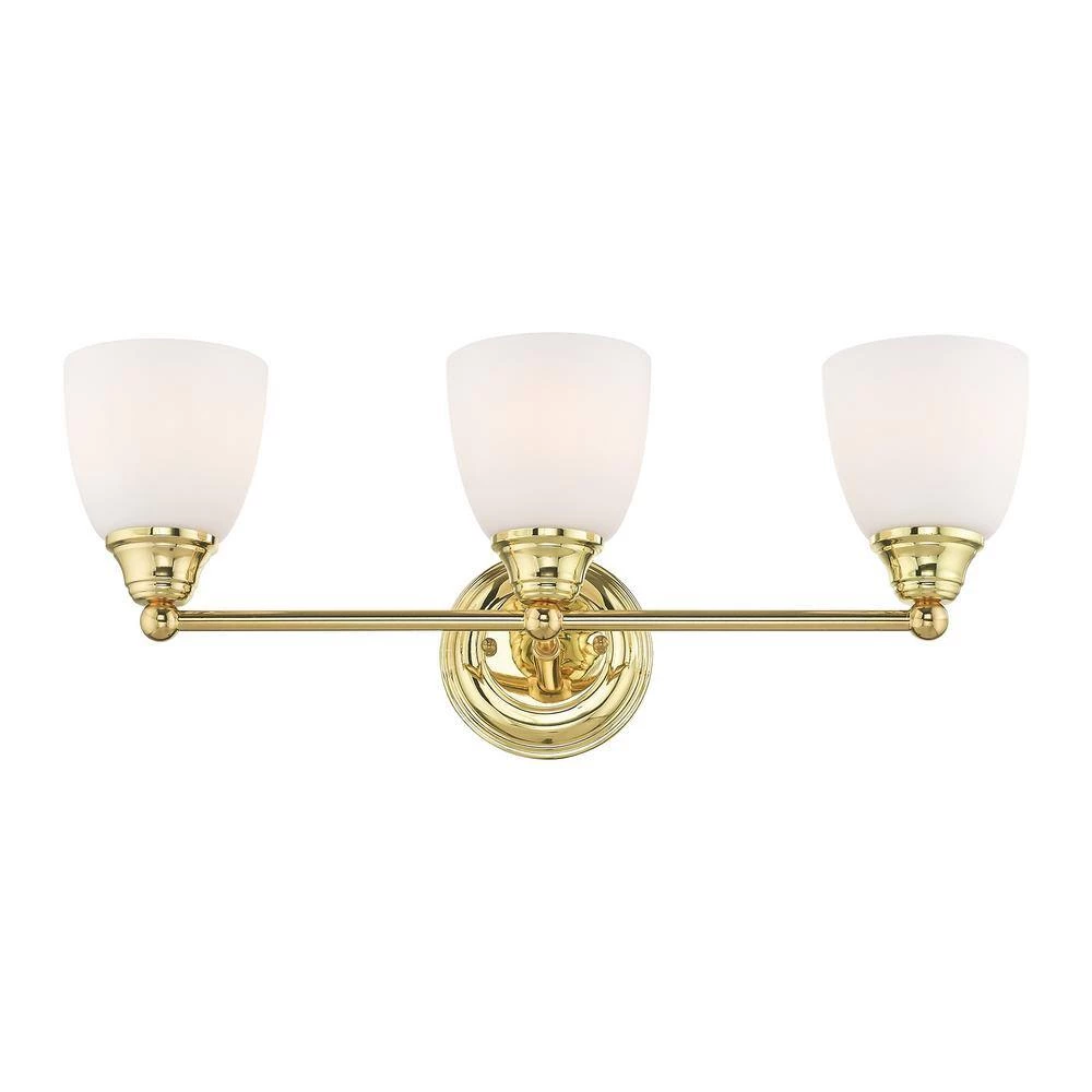 Somerville 3 Light Polished Brass Bath Vanity by Livex Lighting 7 Somerville 3 Light Polished Brass Bath Vanity by Livex Lighting - Image 7