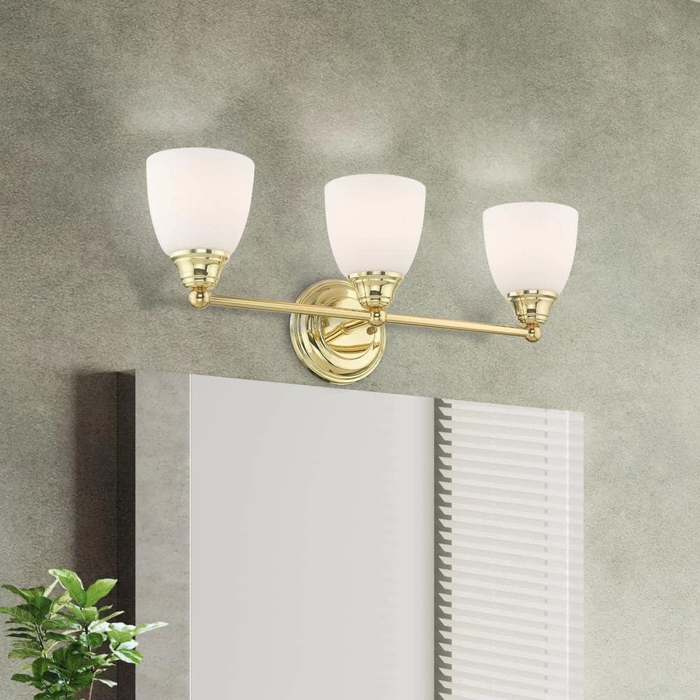 Somerville 3 Light Polished Brass Bath Vanity by Livex Lighting 2 Somerville 3 Light Polished Brass Bath Vanity by Livex Lighting - Image 2