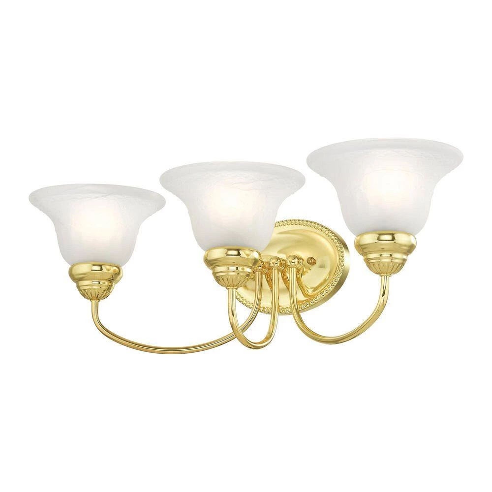 Edgemont 3 Light Polished Brass Bath Vanity by Livex Lighting 11 Edgemont 3 Light Polished Brass Bath Vanity by Livex Lighting - Image 11
