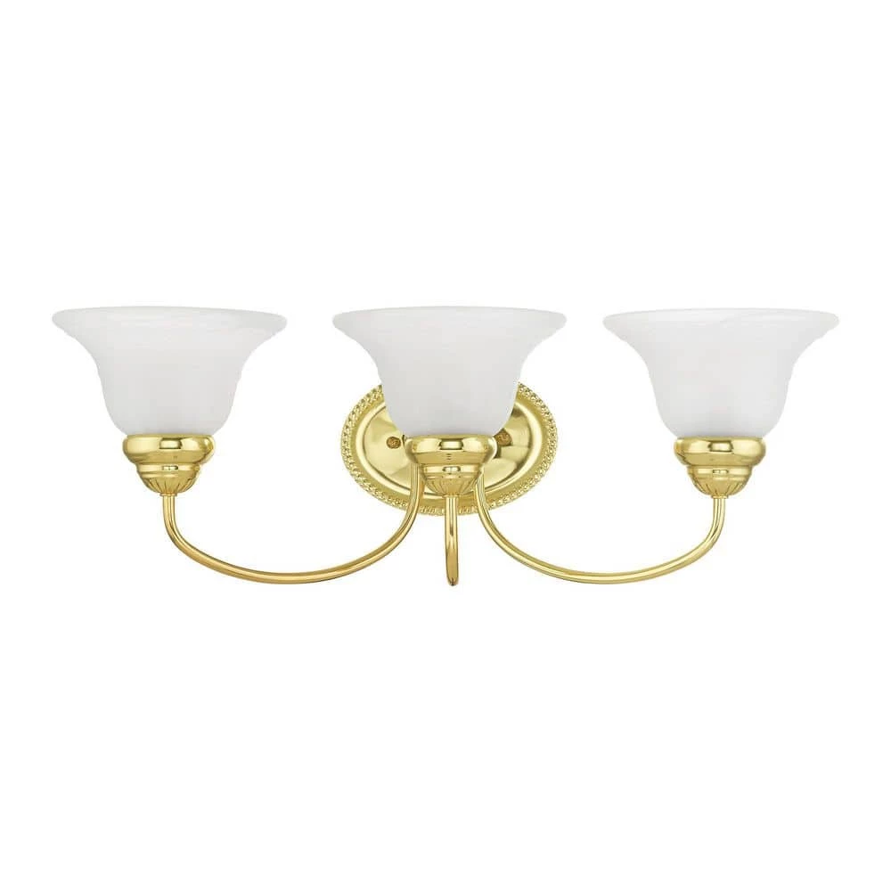 Edgemont 3 Light Polished Brass Bath Vanity by Livex Lighting 8 Edgemont 3 Light Polished Brass Bath Vanity by Livex Lighting - Image 8
