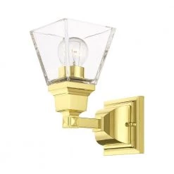 Mission 1 Light Polished Brass Sconce by Livex Lighting -Livex Lighting shop polished brass livex lighting vanity lighting 17171 02 44 1000