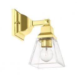 Mission 1 Light Polished Brass Sconce by Livex Lighting -Livex Lighting shop polished brass livex lighting vanity lighting 17171 02 76 1000