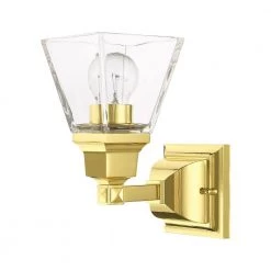 Mission 1 Light Polished Brass Sconce by Livex Lighting -Livex Lighting shop polished brass livex lighting vanity lighting 17171 02 c3 1000