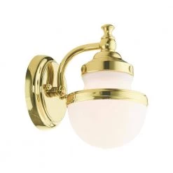 Oldwick 1 Light Polished Brass Sconce by Livex Lighting -Livex Lighting shop polished brass livex lighting vanity lighting 5711 02 76 1000