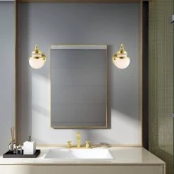 Oldwick 1 Light Polished Brass Sconce by Livex Lighting -Livex Lighting shop polished brass livex lighting vanity lighting 5711 02 a0 1000