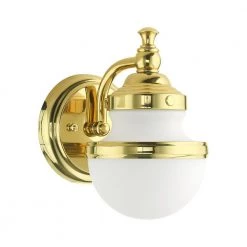 Oldwick 1 Light Polished Brass Sconce by Livex Lighting -Livex Lighting shop polished brass livex lighting vanity lighting 5711 02 c3 1000