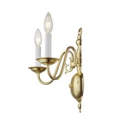 Williamsburgh 2 Light Polished Brass Wall Sconce by Livex Lighting -Livex Lighting shop polished brass livex lighting wall sconces 5002 02 1f 1000