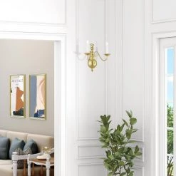 Williamsburgh 2 Light Polished Brass Wall Sconce by Livex Lighting -Livex Lighting shop polished brass livex lighting wall sconces 5002 02 40 1000