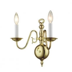Williamsburgh 2 Light Polished Brass Wall Sconce by Livex Lighting -Livex Lighting shop polished brass livex lighting wall sconces 5002 02 44 1000