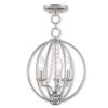 Arabella 3 Light Polished Chrome Convertible Mini Chandelier/Ceiling Mount by Livex Lighting
