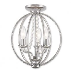Arabella 3 Light Polished Chrome Convertible Mini Chandelier/Ceiling Mount by Livex Lighting -Livex Lighting shop polished chrome livex lighting chandeliers 40913 05 c3 1000