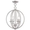 Arabella 4 Light Polished Chrome Convertible Mini Chandelier/Ceiling Mount by Livex Lighting