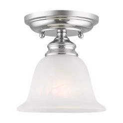 Essex 1 Light Polished Chrome Semi Flush Mount by Livex Lighting