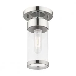 Hillcrest 1 Light Polished Chrome Semi Flush Mount by Livex Lighting -Livex Lighting shop polished chrome livex lighting flush mount lights 40480 05 4f 1000