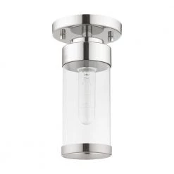 Hillcrest 1 Light Polished Chrome Semi Flush Mount by Livex Lighting -Livex Lighting shop polished chrome livex lighting flush mount lights 40480 05 c3 1000