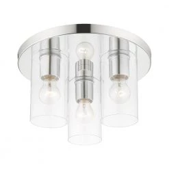 Zurich 3 Light Polished Chrome Flush Mount by Livex Lighting -Livex Lighting shop polished chrome livex lighting flush mount lights 45472 05 1f 1000