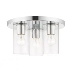 Zurich 3 Light Polished Chrome Flush Mount by Livex Lighting -Livex Lighting shop polished chrome livex lighting flush mount lights 45472 05 4f 1000