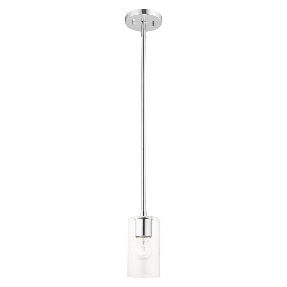 Zurich 1 Light Polished Chrome Pendant by Livex Lighting 7 Zurich 1 Light Polished Chrome Pendant by Livex Lighting - Image 7