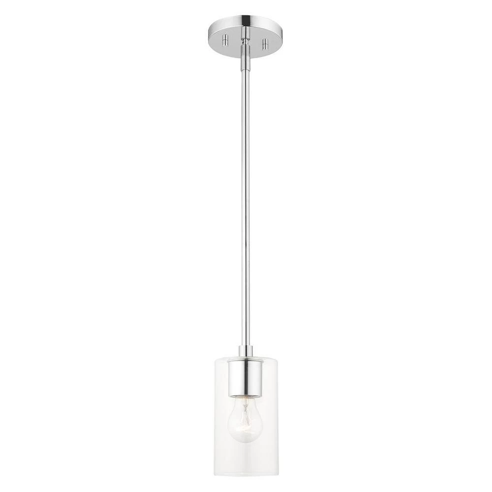 Zurich 1 Light Polished Chrome Pendant by Livex Lighting 6 Zurich 1 Light Polished Chrome Pendant by Livex Lighting - Image 6