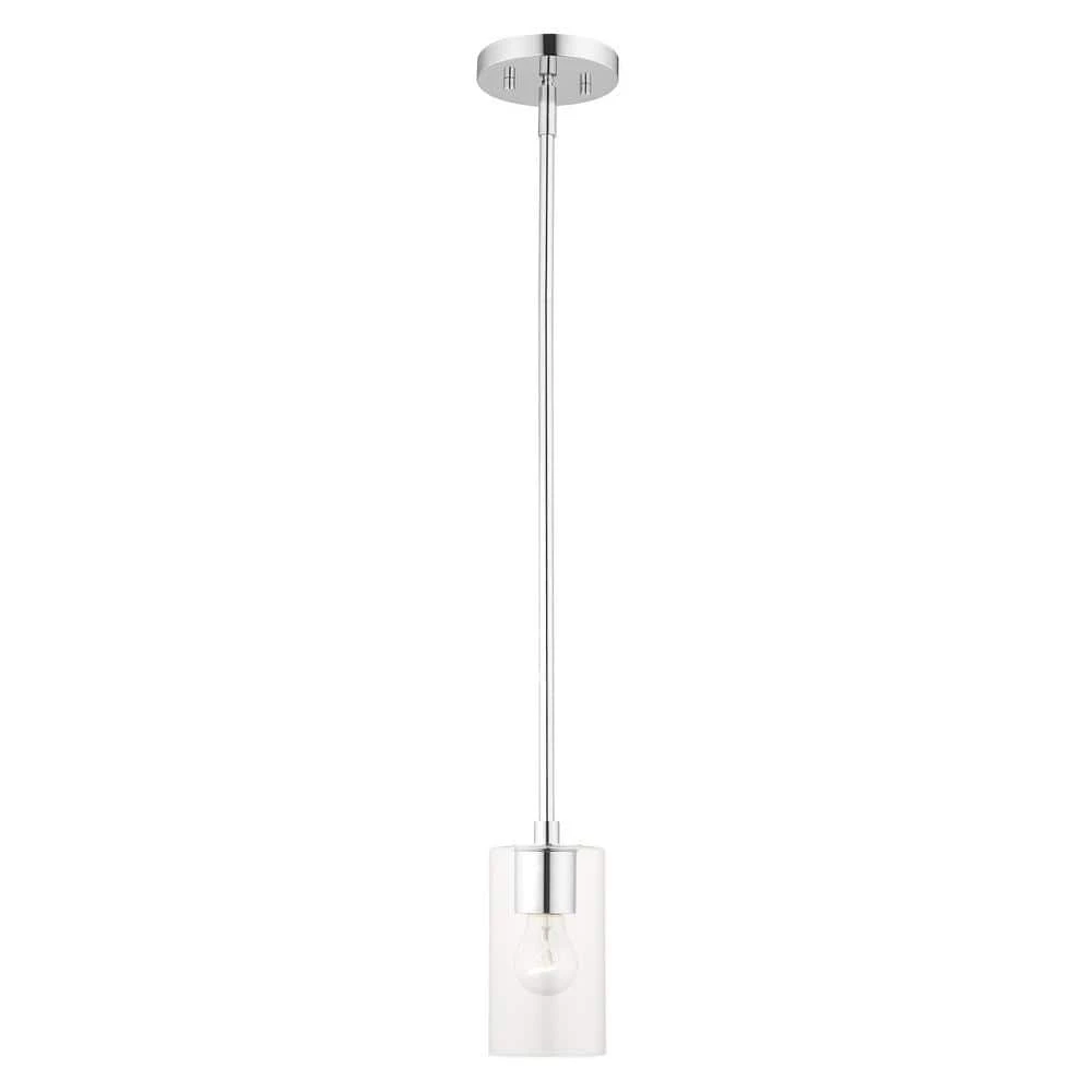 Zurich 1 Light Polished Chrome Pendant by Livex Lighting 1 Zurich 1 Light Polished Chrome Pendant by Livex Lighting