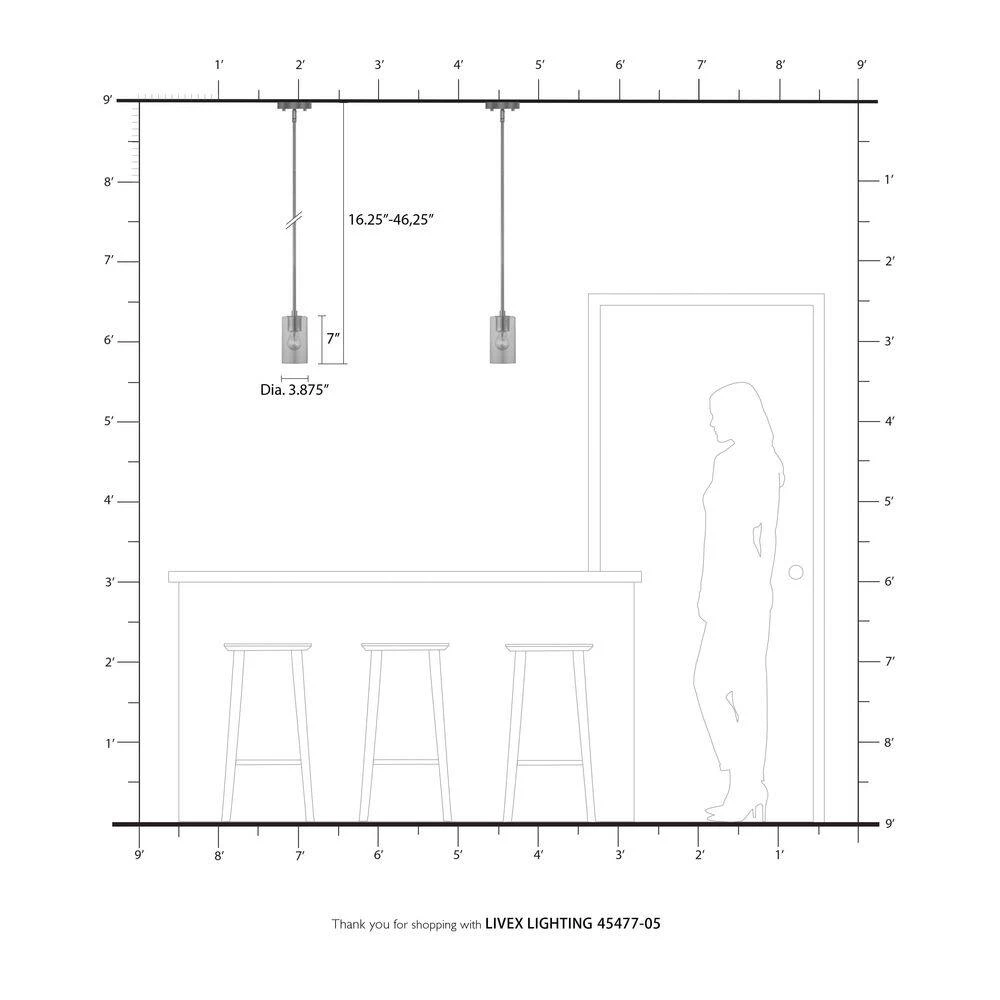 Zurich 1 Light Polished Chrome Pendant by Livex Lighting 4 Zurich 1 Light Polished Chrome Pendant by Livex Lighting - Image 4