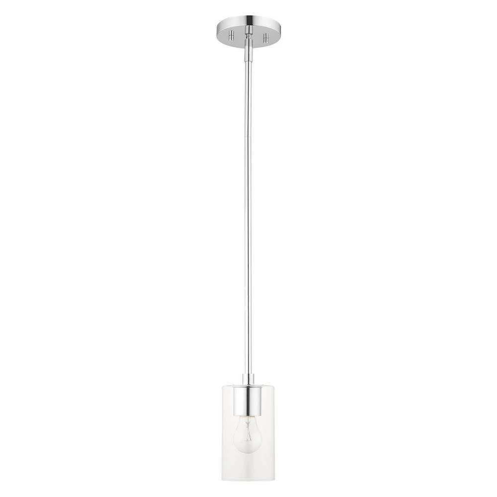 Zurich 1 Light Polished Chrome Pendant by Livex Lighting 5 Zurich 1 Light Polished Chrome Pendant by Livex Lighting - Image 5