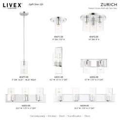 Zurich 1 Light Polished Chrome Pendant by Livex Lighting 15 Zurich 1 Light Polished Chrome Pendant by Livex Lighting -Livex Lighting shop polished chrome livex lighting pendant lights 45477 05 d4 1000