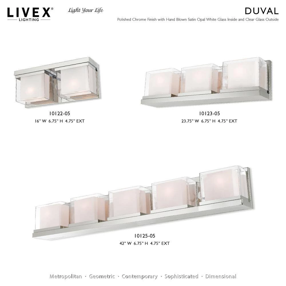 Duval 5 Light Polished Chrome Bath Vanity by Livex Lighting 14 Duval 5 Light Polished Chrome Bath Vanity by Livex Lighting - Image 14