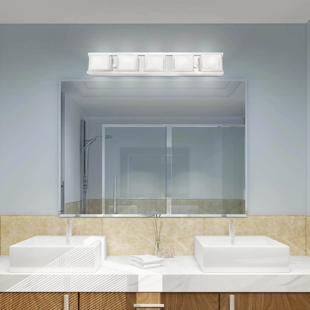 Duval 5 Light Polished Chrome Bath Vanity by Livex Lighting 2 Duval 5 Light Polished Chrome Bath Vanity by Livex Lighting - Image 2