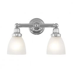 Classic 2 Light Polished Chrome Bath Vanity Light by Livex Lighting