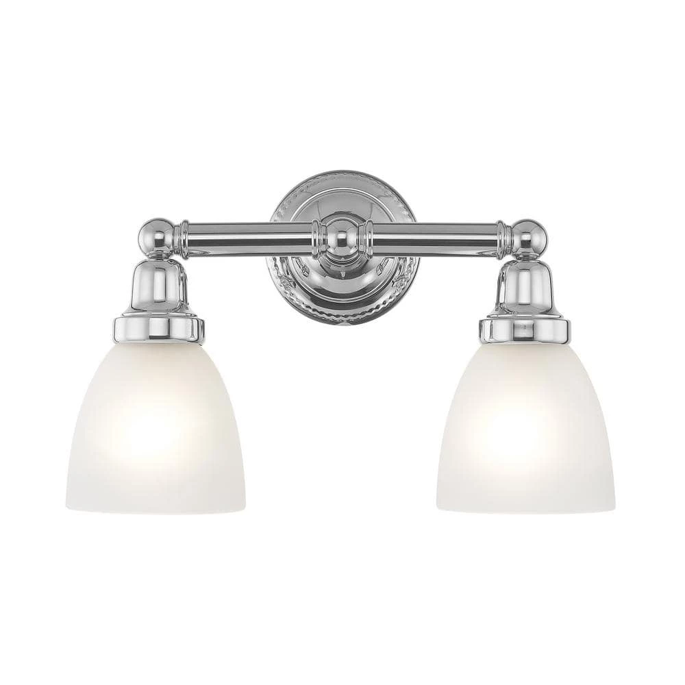Classic 2 Light Polished Chrome Bath Vanity Light by Livex Lighting 1 Classic 2 Light Polished Chrome Bath Vanity Light by Livex Lighting