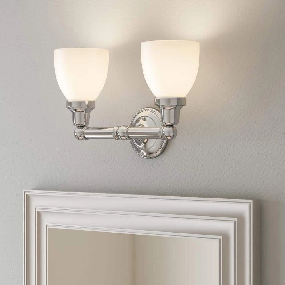 Classic 2 Light Polished Chrome Bath Vanity Light by Livex Lighting 4 Classic 2 Light Polished Chrome Bath Vanity Light by Livex Lighting - Image 4