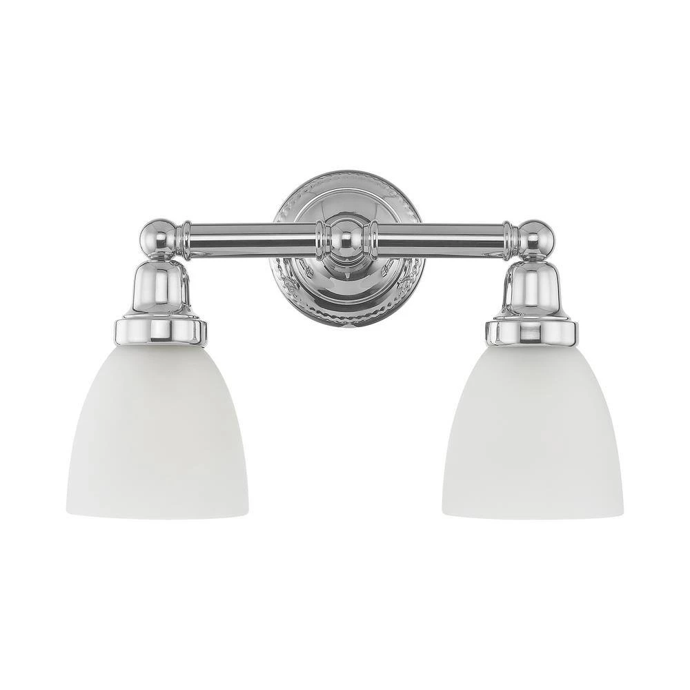 Classic 2 Light Polished Chrome Bath Vanity Light by Livex Lighting 6 Classic 2 Light Polished Chrome Bath Vanity Light by Livex Lighting - Image 6