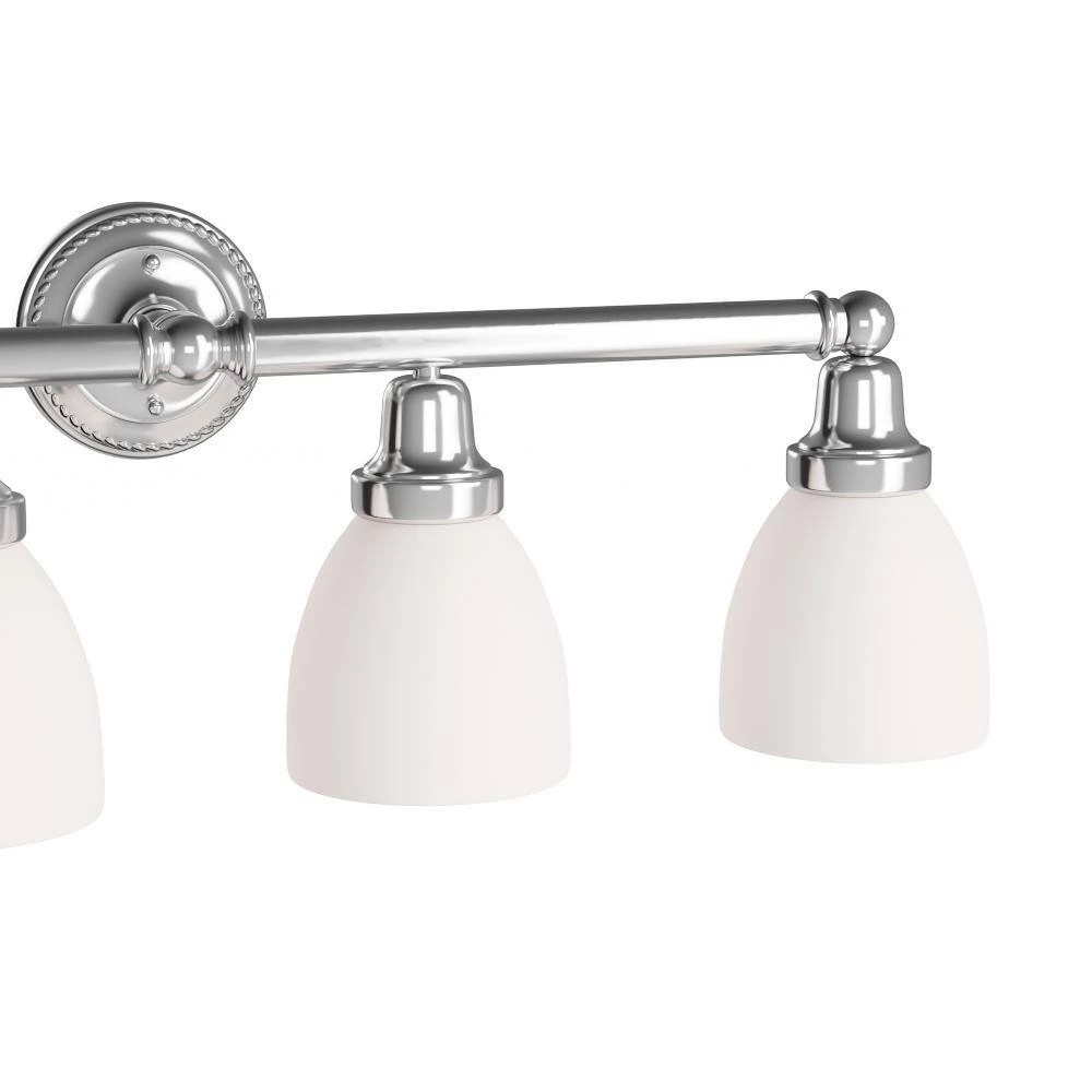 Classic 4 Light Polished Chrome Bath Vanity Light by Livex Lighting 5 Classic 4 Light Polished Chrome Bath Vanity Light by Livex Lighting - Image 5