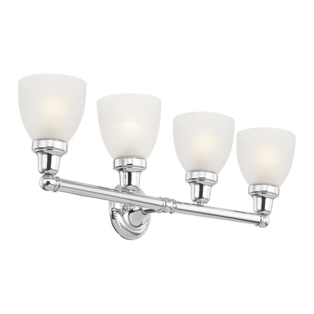 Classic 4 Light Polished Chrome Bath Vanity Light by Livex Lighting 11 Classic 4 Light Polished Chrome Bath Vanity Light by Livex Lighting - Image 11