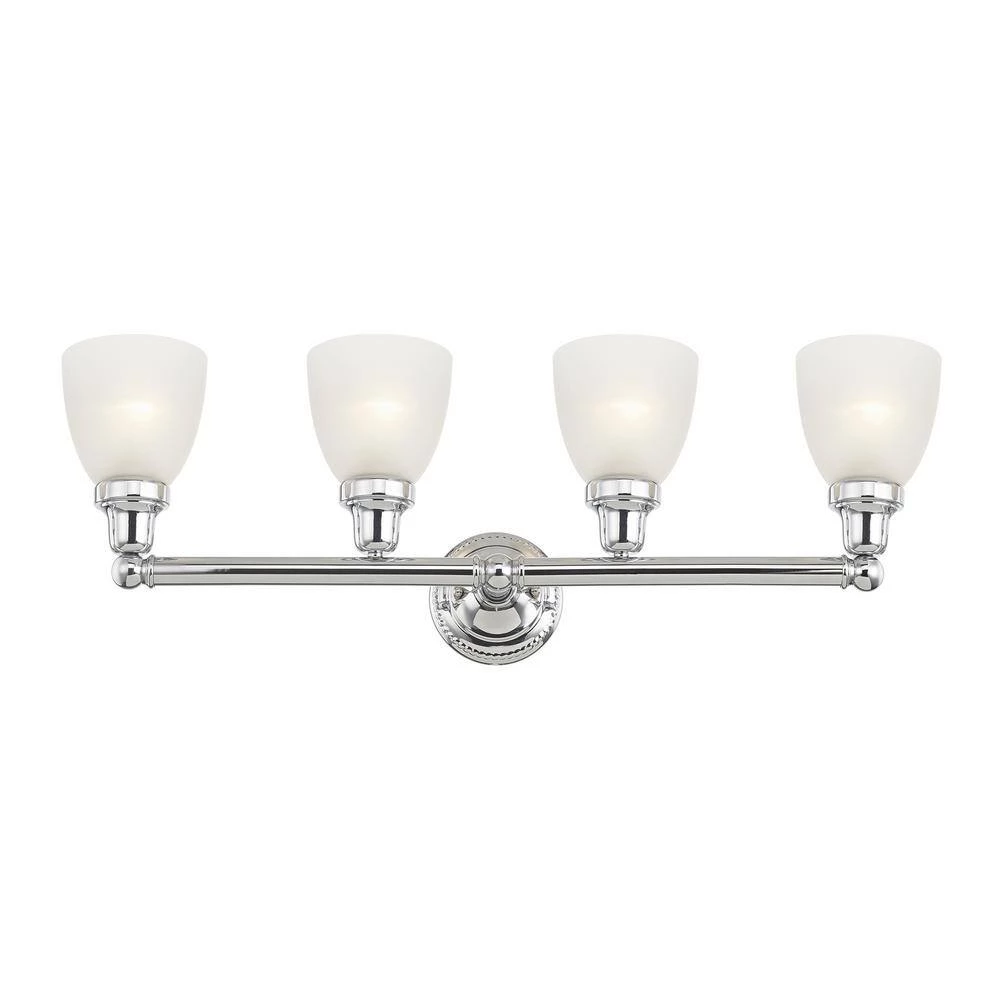 Classic 4 Light Polished Chrome Bath Vanity Light by Livex Lighting 10 Classic 4 Light Polished Chrome Bath Vanity Light by Livex Lighting - Image 10