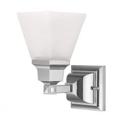 Mission 1 Light Polished Chrome Wall Sconce by Livex Lighting -Livex Lighting shop polished chrome livex lighting vanity lighting 1031 05 c3 1000