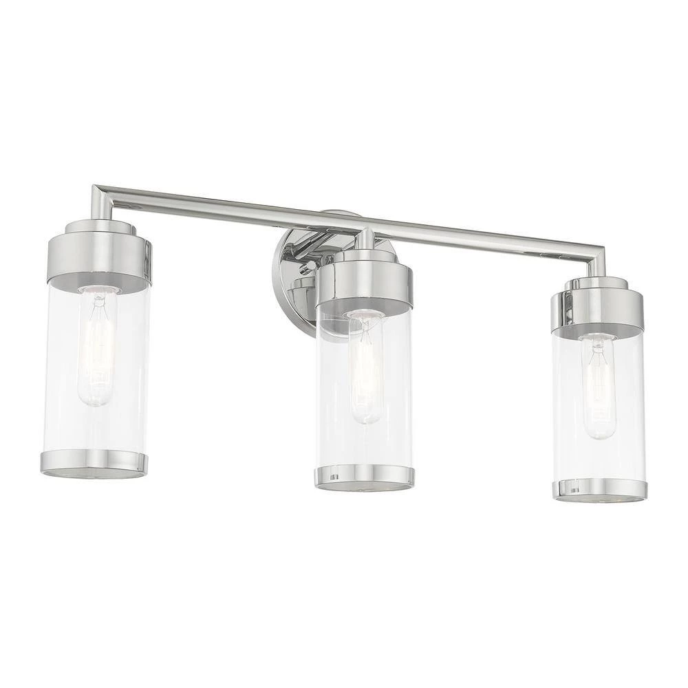 Hillcrest 3 Light Polished Chrome Bath Vanity by Livex Lighting 7 Hillcrest 3 Light Polished Chrome Bath Vanity by Livex Lighting - Image 7