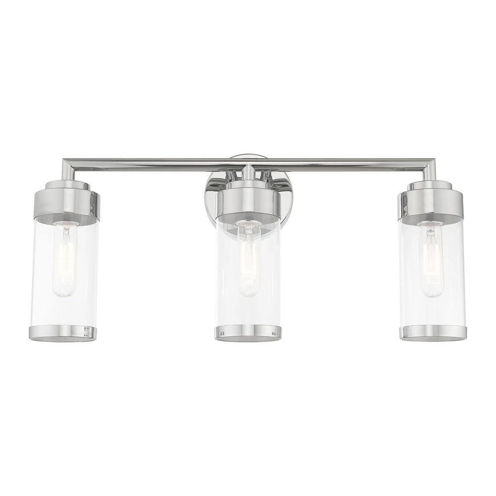 Hillcrest 3 Light Polished Chrome Bath Vanity by Livex Lighting 5 Hillcrest 3 Light Polished Chrome Bath Vanity by Livex Lighting - Image 5