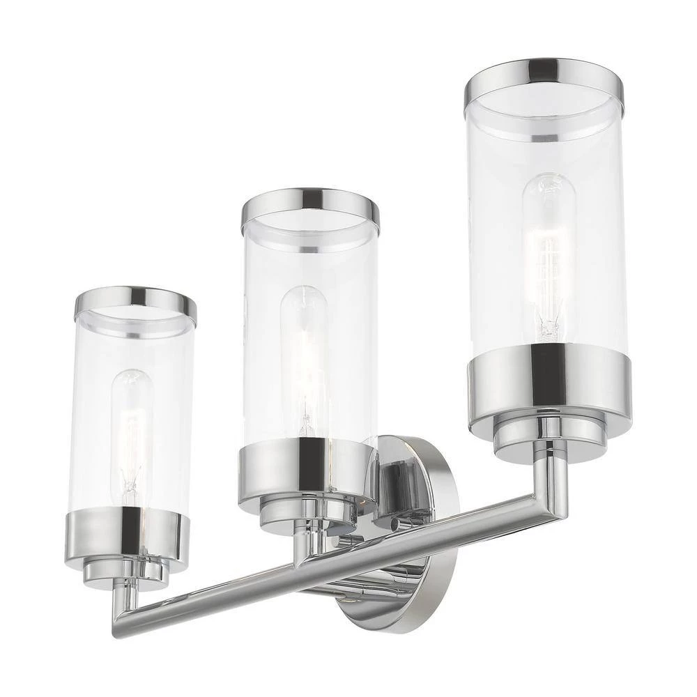 Hillcrest 3 Light Polished Chrome Bath Vanity by Livex Lighting 9 Hillcrest 3 Light Polished Chrome Bath Vanity by Livex Lighting - Image 9