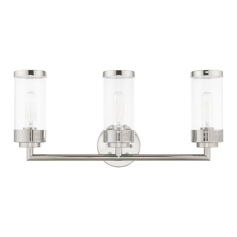 Hillcrest 3 Light Polished Chrome Bath Vanity by Livex Lighting 4 Hillcrest 3 Light Polished Chrome Bath Vanity by Livex Lighting - Image 4