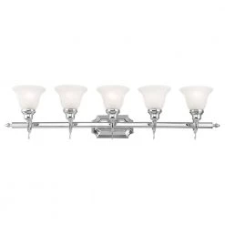 French Regency 40.5 in. 5-Light Polished Chrome Vanity Light by Livex Lighting -Livex Lighting shop polished chrome livex lighting vanity lighting 1285 05 1f 1000