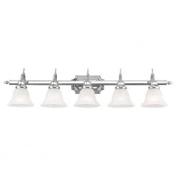 French Regency 40.5 in. 5-Light Polished Chrome Vanity Light by Livex Lighting -Livex Lighting shop polished chrome livex lighting vanity lighting 1285 05 44 1000
