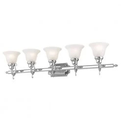 French Regency 40.5 in. 5-Light Polished Chrome Vanity Light by Livex Lighting -Livex Lighting shop polished chrome livex lighting vanity lighting 1285 05 4f 1000